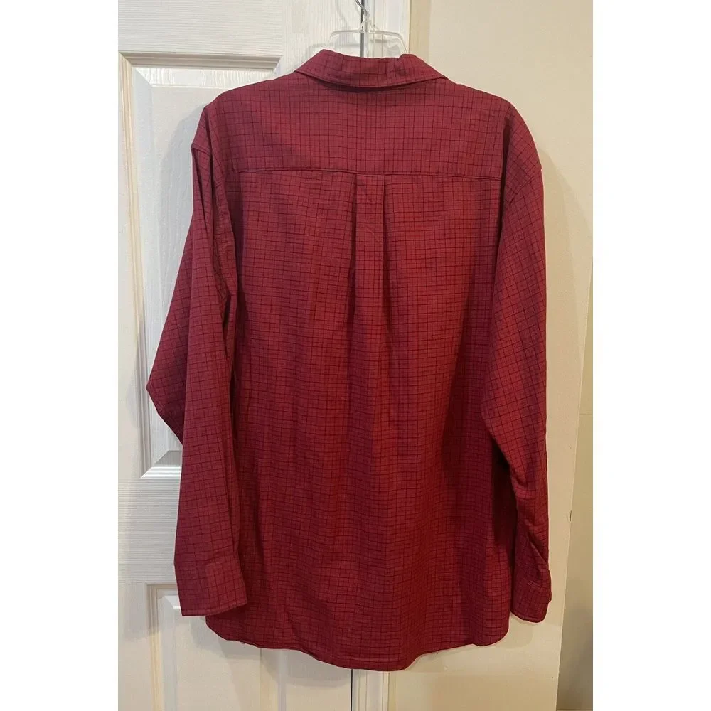 J. Crew Men's Long Sleeve Button‎ Down Red & Black Checkers Sz L Pocket
